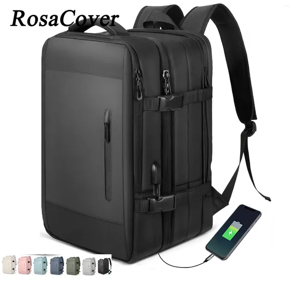 Backpack Expandable Airplane Travel for Men Men Men Laptop Bagage Man Bags de grande capacidade