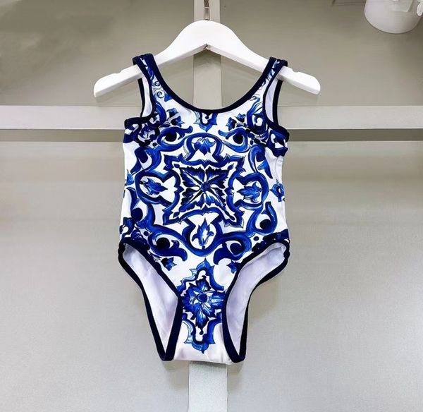 2024 Summer Girls Swimsuit One Piece Swimsuit Flower Leopard Stampa costumi da bagno per bambini Bikini Summer Bioring.