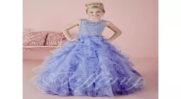 2018 abito da festa della principessa da ballo per bambini per bambini abiti da concorso per bambine per bambini abiti per paillettes di organza floreali abiti da fiori forma5165704