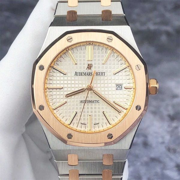 Designer orologio orologi meccanici automatici di lusso Serie 15400sr Salrretto bianco argento Surface di grandi dimensioni Decorazione Mens Moving Owatch da polso