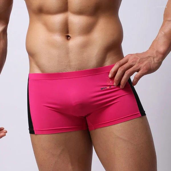 Underpants Männer sexy Unterwäsche Farbblock Aro Hosen Einfacher modischer Schwimmfleisch Urlaubsboden Dessous für junge Menschen Badeanzug