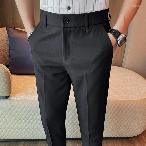 Herrenanzüge 2024 Frühling Solid Color Casual Business Anzughose für Männer Mode Slim Social Hosen Büro Hochzeitsbräutigam Kleidung