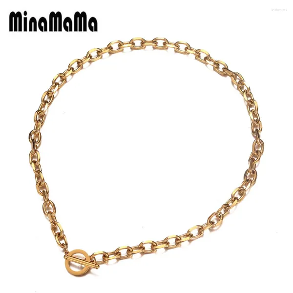 Choker Vintage Edelstahl Geometrische klobige Kettenkette Halskette für Frauen Männer Hip Hop Schmuck Schmuck