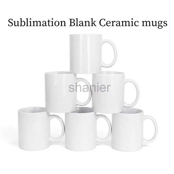 Tassen Personalisierte Sublimation Blank 11oz weißer Becher Kaffee Milch Tasse für DIY Print Bild Foto kreatives Geschenk 240417