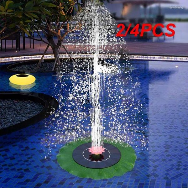 Gartendekorationen 2/4pcs Landschaft Pool Lotus Blatt 6 Wassersprayformen Schnellstart tragbarer haltbarer Dekoration Float Fountain Solar