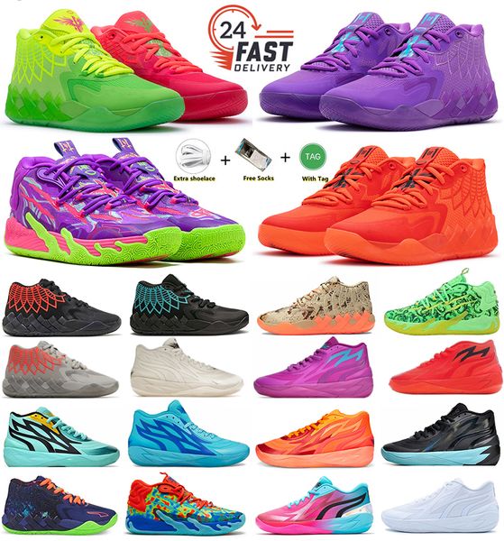 Lamelo Ball Mb.01 02 Herren Basketballschuhe Rick Morty Blue Orange Rotgrüne Tante Pearl Purple Cat Caton Melo Frauen Wen Trainer