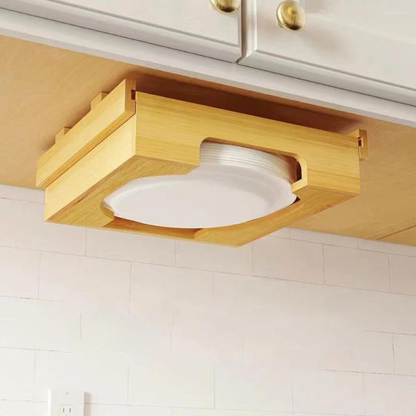 Küchenspeicher 10-Zoll-Bambus unter Schrankplatten Halterpapierpapierschreiber für vertikale