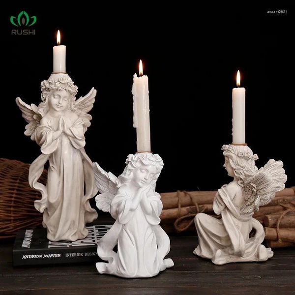 Candele decorazioni per la casa Nordic Resin Craft Cupido Celebrazione del matrimonio con portabandani carini