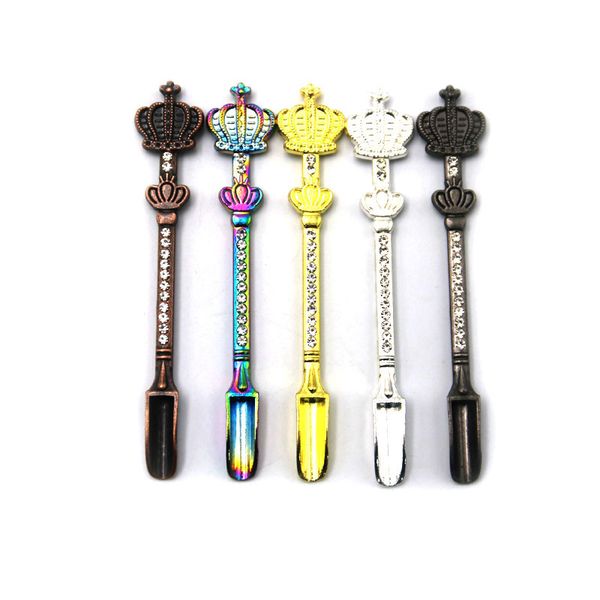 4 Typen Crown Cat Magic Zauberstab Liebesform DABBER DAB WAST WAST TOCK DRUCK KRAUB DAB RIGS Metall Zinklegierung mit Diamantlöffel für Schnüffler Snorter Hoover Snuff Rauchen