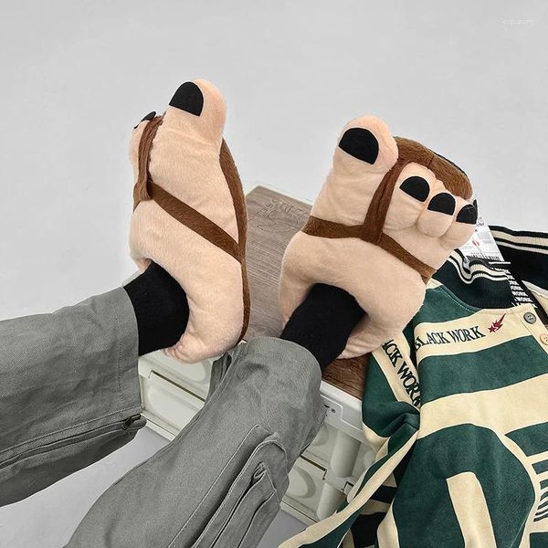 Terlik 2024 Kış Çift Stil Kadife Erkek Ayakkabıları Kadınlar Kişiselleştirilmiş Modaya Modeli Pamuk