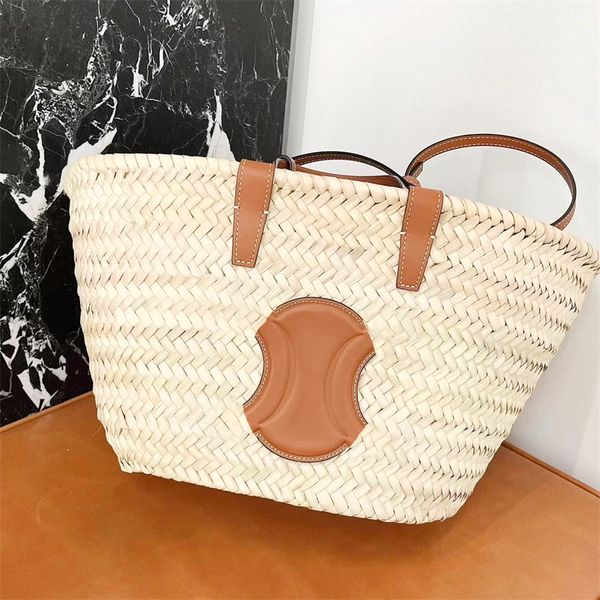 Luxus Raffias Straw Beach Designertasche Tasche Frauen Crossbody Pochette Korb Sommer Clutch Travel Eimer Taschen Herren Handtasche Weave Wochenend -Schulter -Hobo -Shop -Taschen