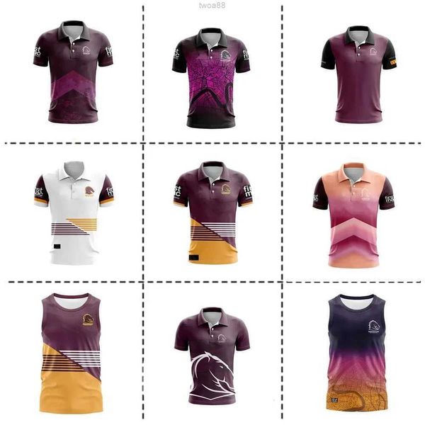 2024 BRISBANE BRONCOS Home Away Training Polo Rugby Jersey - Numero nome personalizzato di dimensioni maschili