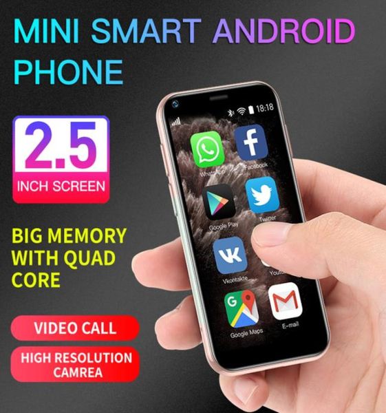 Оригинальные сои XS11 Mini Android Сотовые телефоны 3D Glass Body Dual SIM -карта Google Play Mitue Smartphone Gifts для детей Студент Mobile8712399