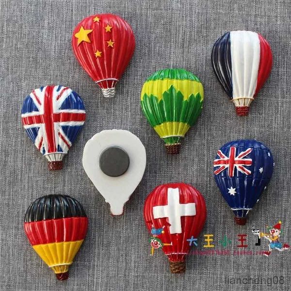 Kühlschrankmagnet Country Kühlschrank Aufkleber Welt Nationalflagge Hot Air Ballon China Frankreich USA Japan Ballharz Souvenir Kreativer Kühlschrank Magnet