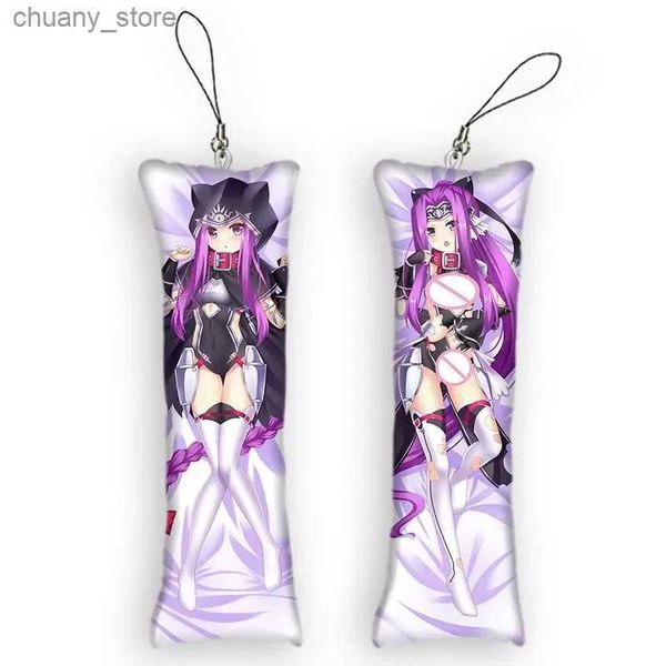 Chaços de chaves 4x12cmanime keychain destino de chaves noite medusa Dakimakura Mini Pinging 2 lateral pendurado ornamento fofo pingentes de travesseiro pequeno y240417