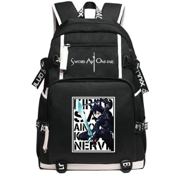 Kirigaya Kazuto Backpack Sword Art Online Günü Paket Güzel Anime Okul Çantası Baskı Paket Bilgisayar Sırp Çekiş Spor Schoolbag Outdoor 3795580