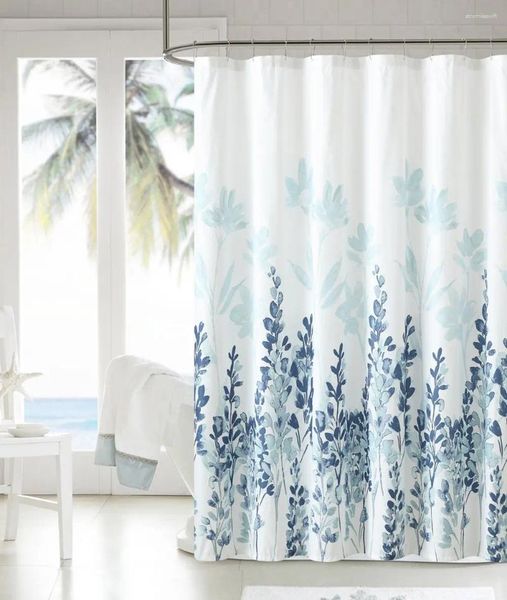 Cortinas de chuveiro cortina de banheiro aquarela de flor de aquarela estampada floral impermeabilizada decoração de banheira de banheira de poliéster 180x180cm