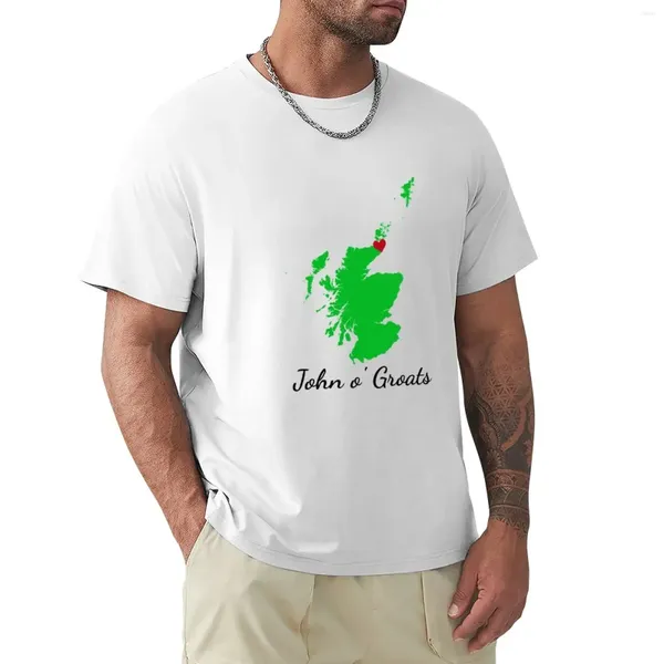 Polos masculinos John O 'Groats T-shirt Plus Size Tops Heightweights Plain White T CHAMISS HOMENS