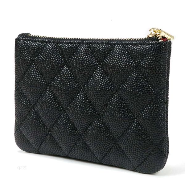 Hot Sale de alta qualidade Black Genuine Leather Fashion Money carteira zíper bolsa com cordão para crianças mulheres