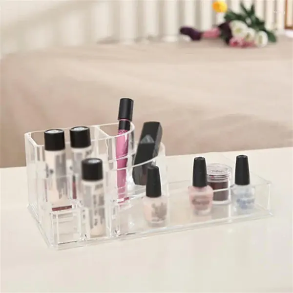 Aufbewahrungsboxen Kosmetischer Display Stand Desktop transparent und sichtbare Kante glattes Trennwand Haltbarer Badbox Make -up Set