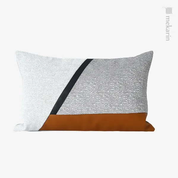Yastık İskandinav minimalist geometrik dikiş bel kare ışık lüks oturma odası kanepe pazen deri