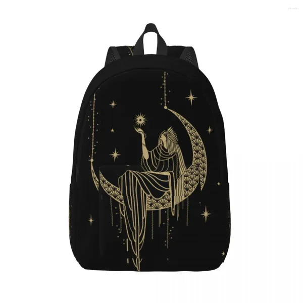 Backpack Sacral Night Girl On Moon Unisex Travel Bag School School Bookbag