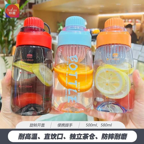 Wasserflaschen Outdoor Sports Cup Plastik Plastik Sommer tragbares Anti -Drop -Grundschule Direkte Trinken
