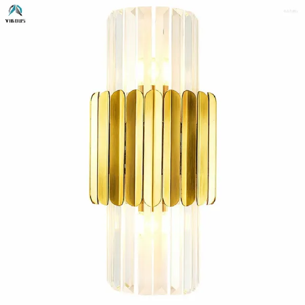 Wandlampen Luxus Wohnzimmer Moderne Goldstahl LED -Scones Glas Glanz Luminarias Lampe E14 Innenbeleuchtung Lamparas Armaturen