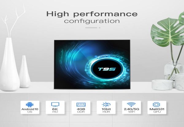 T95 TV -Box Android 10 4 GB 32 GB Allwinner H616 Quad Core 245G WiFi 1080p H265 4K TVBOX SET TOP BOX9186971