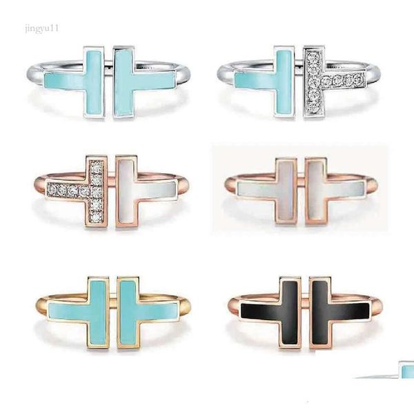 Vanclef Band Band Stylist Rings Designer de marca Ring the New Double Haped Open Sterling Sier 1.1 com mulher de moda original