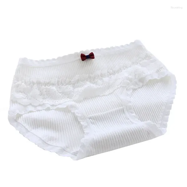 Calcinha feminina Cotton Briefs Girl White Women Roupa Under