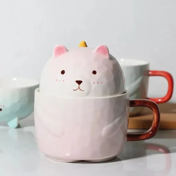 Taglie Orso Coffee Coppia Mughere fatte a mano con manico Funny Tea Ceramic Coperio Set per sposi abbinati al matrimonio