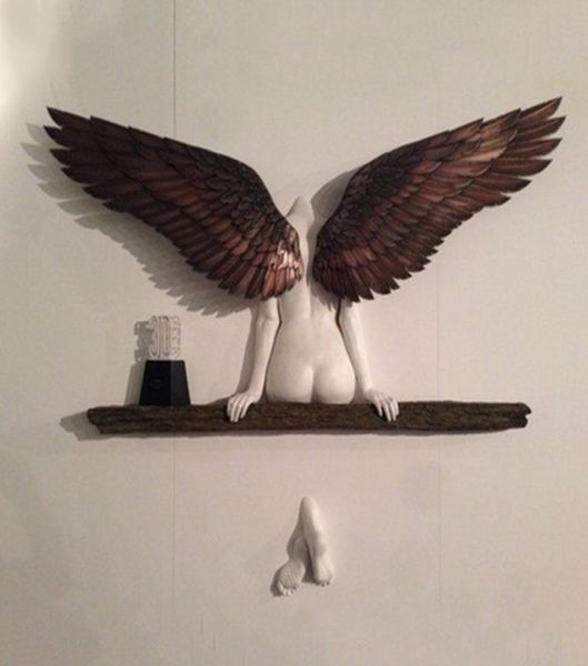 Kunstskulpturen Wand 3d für Wohnzimmer Schlafzimmer Dekoration Wohneinrichtung Garten Statue Kunstwerke Engel Wings SD 2103268722069