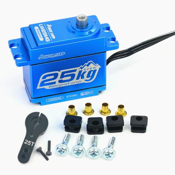 Power HD LW25mg Sevro impermeável completo com 25t servo servo de alto torque de metal full dente servo para trx4 km2 rc carro