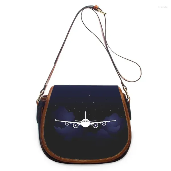 Kordel Flugzeug Sky Print Mody Women Crossbody Tasche Luxushandtaschen Taschen Reißverschluss Schulter