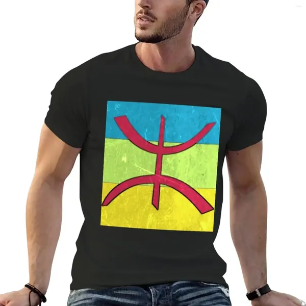 Camiseta masculina de bandeira antiga Amazigh