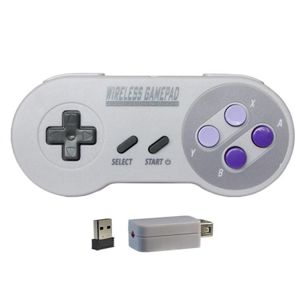 Mäuse Wireless Gamepad USA Version Purple Button 2 Reciever 2.4G JoyPad Joystick Controller für SNES Mini PC Windows NS Switch Phone