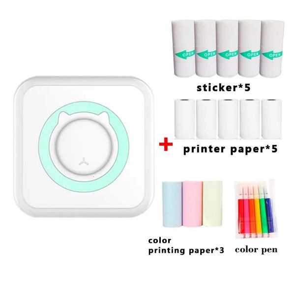 Pocket Thermal Stampter Bluetooth 200dpi PO Etichetta PO Elenco di memo non per la stampa con inchiostro Gift mini stampante portatile wireless per bambini 240417