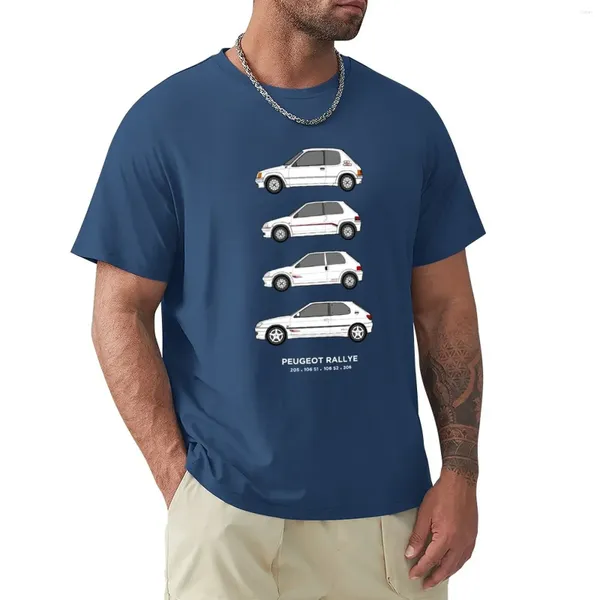 Polos da uomo Peu Geot 205 106 306 Rallye Classic Car Collection Artwork.T-shirt Oversized Blouse Designer Maglietta