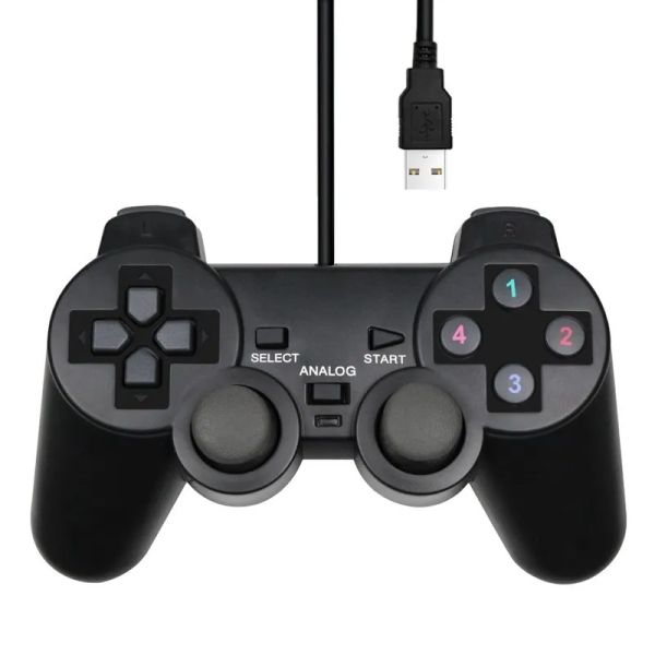 Mäuse verkabelt USB PC Game Controller Gamepad für Winxp/Win7/8/10 JoyPad für PC Windows Computer Laptop Black Game Joystick