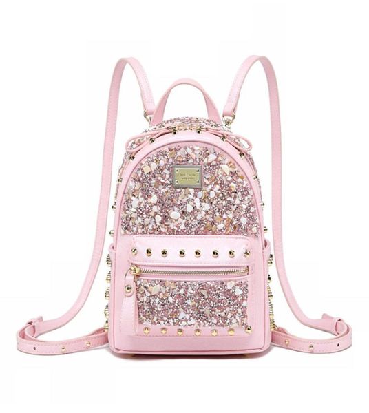 Borse da viaggio Bagpack Diamond Women Mini Designer in pelle Backpack Luxury Girl Girl Small Back Pack Borse Black Rosa MOCH2456032