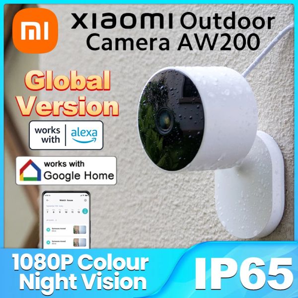 Prodotti Versione globale Xiaomi Camera da esterno AW200 1080P IP65 Visione notturna a infrarossi WiFi impermeabile con Alexa Google Home Mijia App