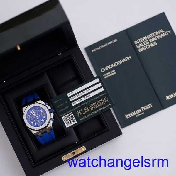AP mechanische Handgelenk Uhr Blau Elf Royal Oak Offshore 26470st Herren Uhr Präzision Stahl Blaues Gesicht Automatische Maschinen Schweizer berühmte Luxussportwache