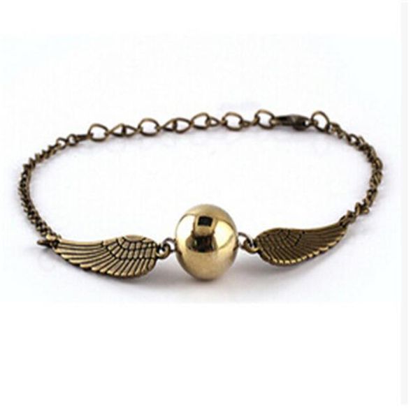 Pulseira de bolso de bolso de golden snitch de quidditch asas de pulseiras Retro vintage para homens e mulheres8268947