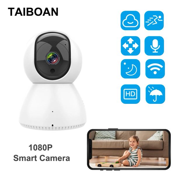 Sistema 1080p Smart Camera 360 Angle WiFi Night Vision Webcam Video IP Camera da casa Monitoraggio Sicurezza Monitoraggio AI Tracciamento automatico per SmartLife App