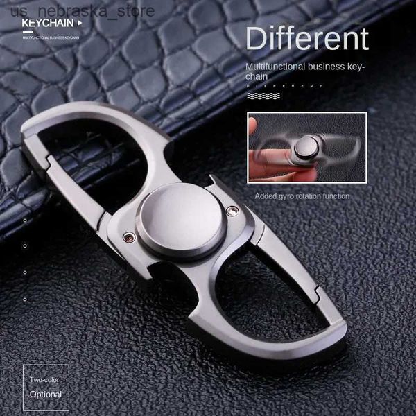 ROVA JOGOS FIDGET Toy Mens Criativo Design Fidget Chave de chaveiro de aço inoxidável aço de aço de aço de anel de anel de anel de pressão criativa Toy q240418