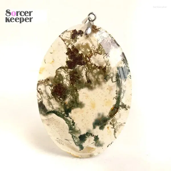 Colares pendentes homens homens Moss Moss AGATE Colar Natural Stone DIY Acessórios de jóias DIY Party BM529