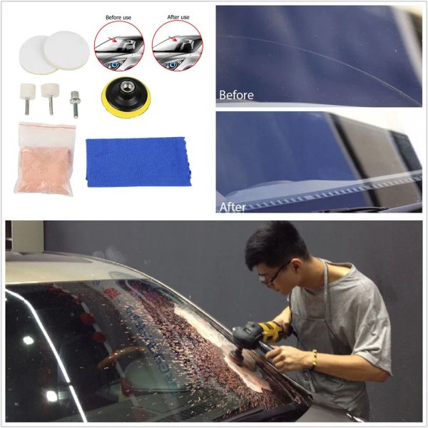 Polierer 1 Set Universal Car Glass Polishing Kit Praktische Autoauto -Windschutzscheibe Reparaturfenster Kratzer Remover Set Neuankömmling