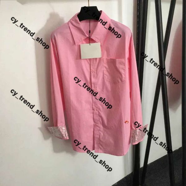 Camisa Loeweee Camisa Loewe New Bloups for Women Designer Cardigans elegantes bordados de manga longa Loewve camisetas Blusa Mulheres roupas Loewve camisa 655 716