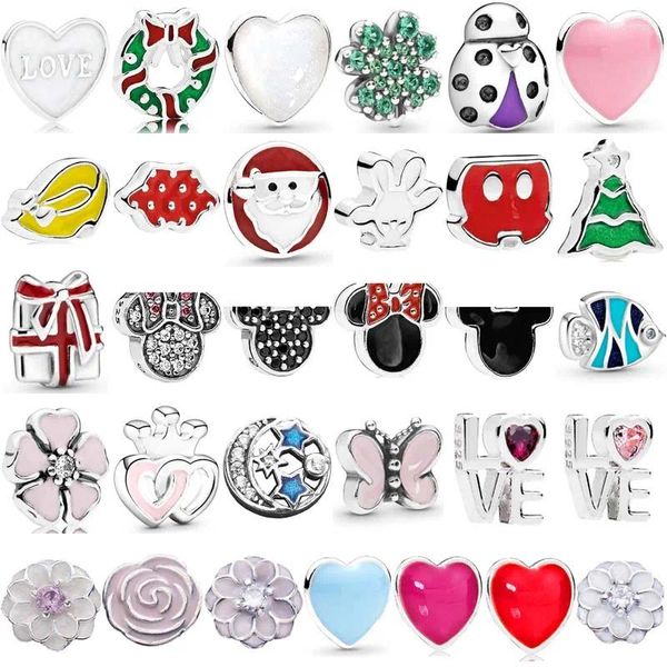 Pietre preziose sciolte 925 sterling silver heart stella margherita fiore farfalla ragazza ragazzo ape galleggiante perle locket fascino vestito bracciale collana fai -da -te fai da te